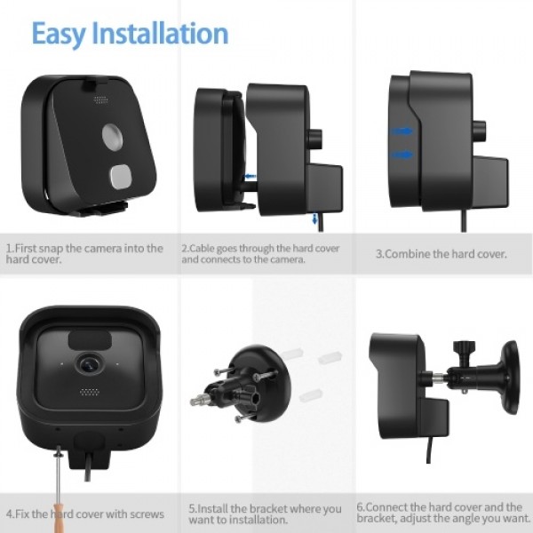 2pcs DF1079+1021+DF1005 Outdoor Security Wall Mount Plus Weatherproof Protective Cover and 360 Degree Adjustable Mount Lock for 