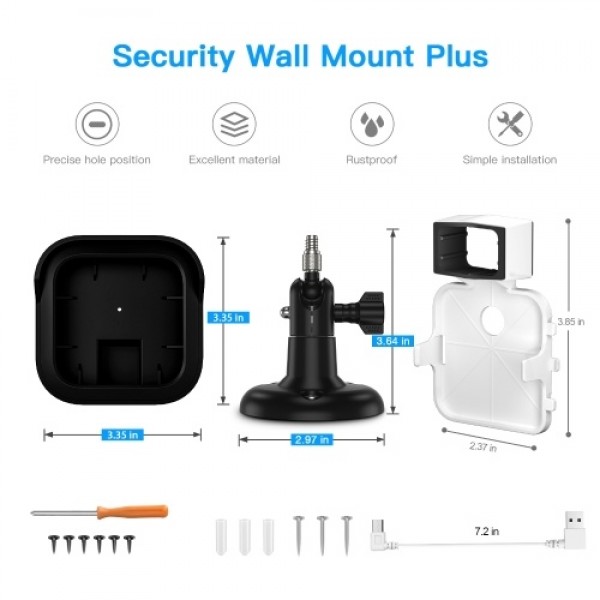 2pcs DF1079+1021+DF1005 Outdoor Security Wall Mount Plus Weatherproof Protective Cover and 360 Degree Adjustable Mount Lock for 