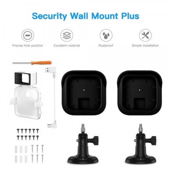 2pcs DF1079+1021+DF1005 Outdoor Security Wall Mount Plus Weatherproof Protective Cover and 360 Degree Adjustable Mount Lock for 