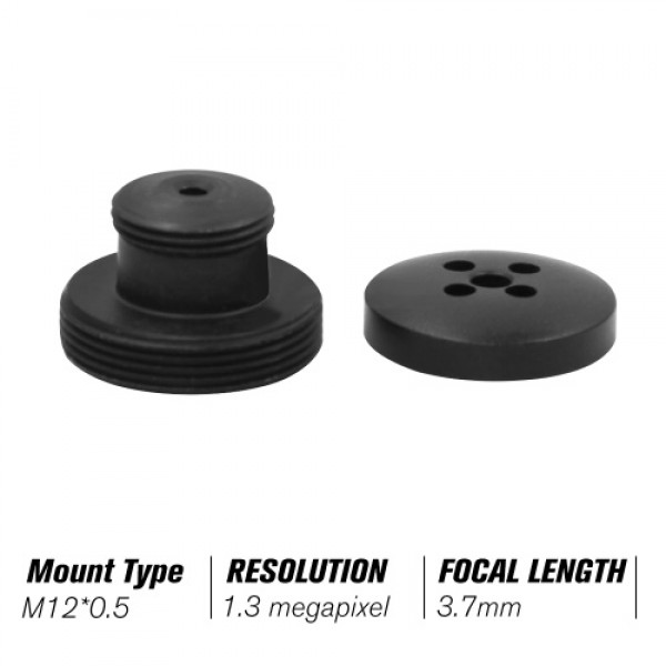 3.7mm M12 Button Lens M12 Mount, 1.3 Megapixel 80degree Horizontal Viewing Angle F2.0 fixed Iris for CCTV Cameras