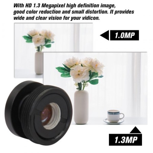 3.7mm M12 Button Lens M12 Mount, 1.3 Megapixel 80degree Horizontal Viewing Angle F2.0 fixed Iris for CCTV Cameras