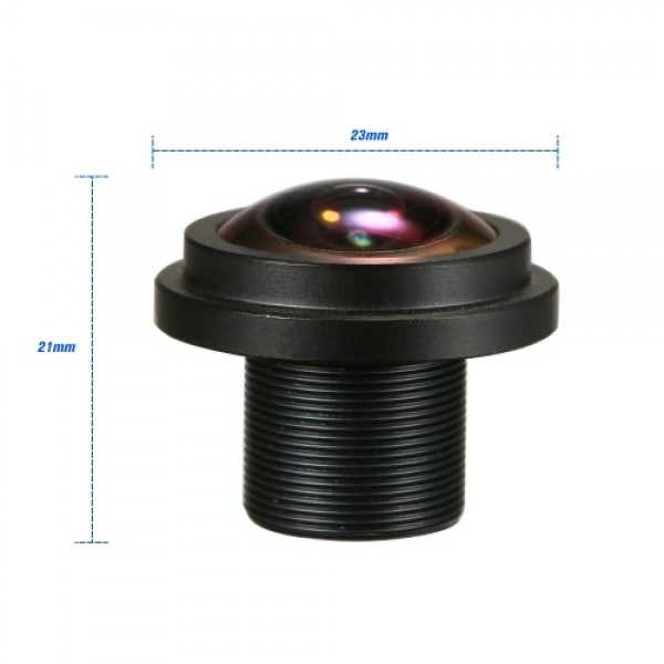 1.7mm Fisheye Lens HD 5.0 Megapixel M12 Mount 1/2.5" F2.0 For CCTV IP Camer