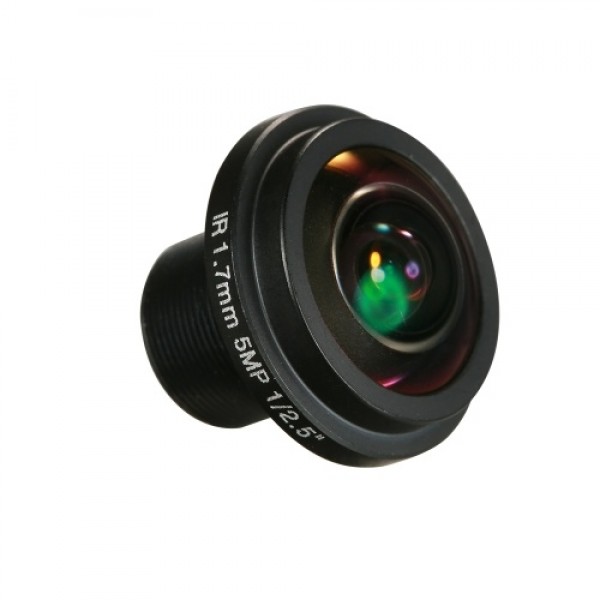 1.7mm Fisheye Lens HD 5.0 Megapixel M12 Mount 1/2.5" F2.0 For CCTV IP Camer