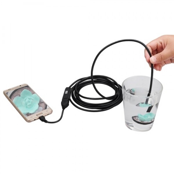 Endoscope for Android mobile phone 0.3MP Endoscope with 7MM lens and 6 lights USB transfer interface 1 meter