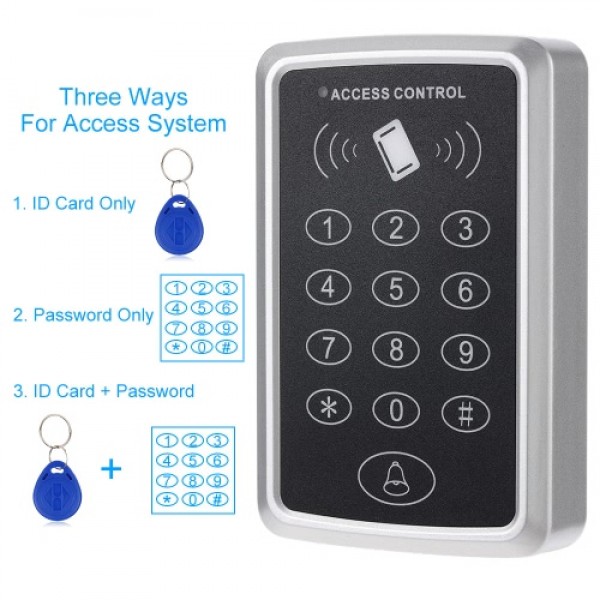 125KHz Single Door Proximity RFID Card Access Control System Keypad Include 10pcs ID Keyfobs