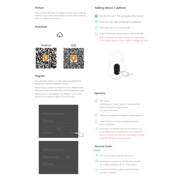 BT Smart Keyless Lock