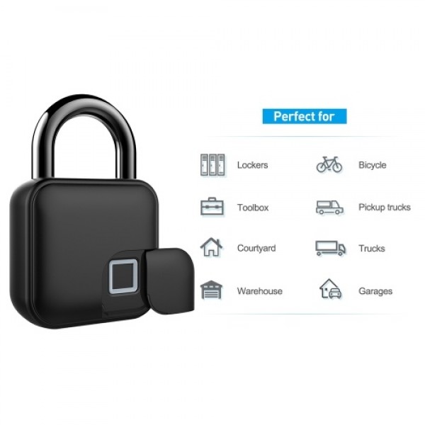 Smart Padlock Fingerprint &amp; APP Unlocking 300mAh Rechargeable Fingerprint BT Lock