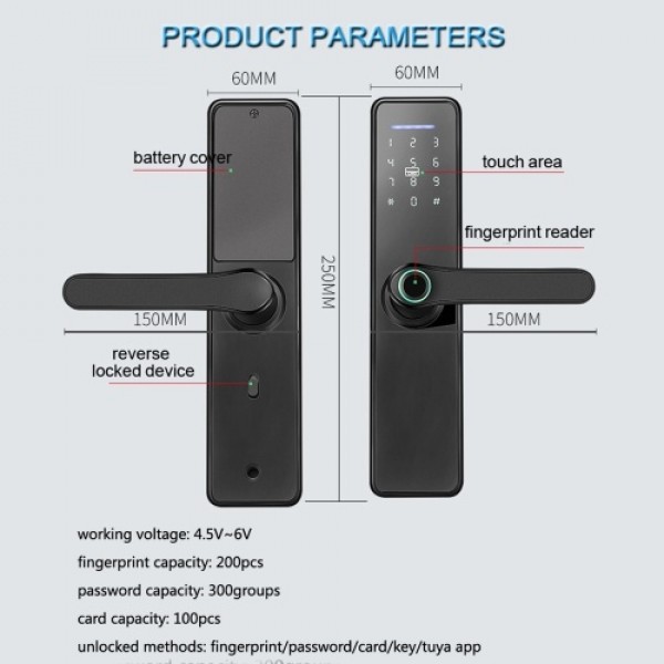 WAFU Tuya Fingerprint Lock Indoor Electronic Lock