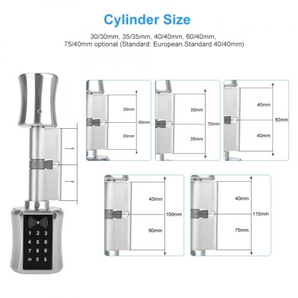 Smart Cylinder Lock Password Keyless Electronic Door Lock