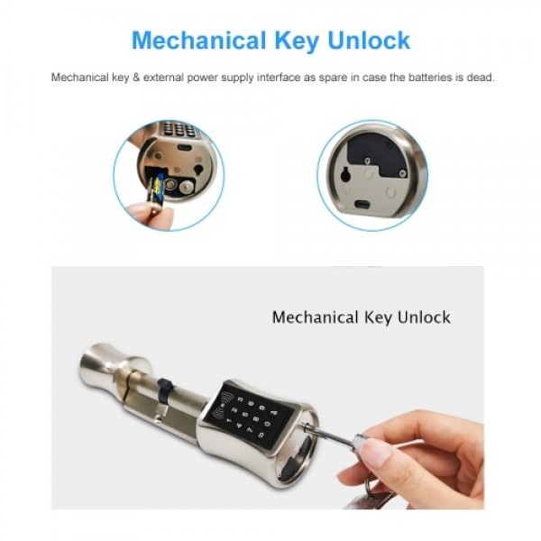 Smart Cylinder Lock Password Keyless Electronic Door Lock