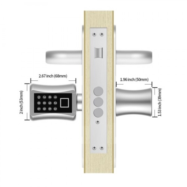 Smart Lock Cylinder Electronic Keypad Door Lock 3 Unlocking Ways Fingerprint/ Password/ Mechanical Key Upgraded Anti-theft Intel