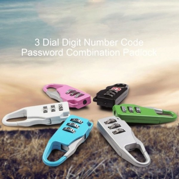 3 Dial Digit Number Code Password Combination Padlock