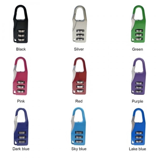 3 Dial Digit Number Code Password Combination Padlock