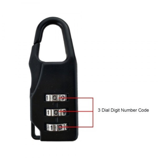 3 Dial Digit Number Code Password Combination Padlock