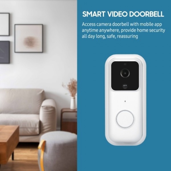 Smart Video Doorbell Camera Door Bell with 170° View Night Vision Motion Detection 2 Way Audio Phone App Easy Installation Direc