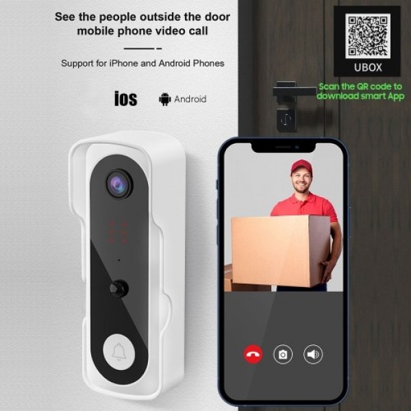 Smart Video Doorbell Home Wireless WiFi Doorbell Camera Waterproof Outdoor Ding Dong Doorbell