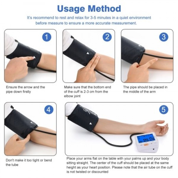 Misiki  Digital Blood Pressure Monitor, Large Cuff 0.7-1.3 Feet - Automatic Upper Arm Blood Pressure Cuff Sets Backlight LCD scr