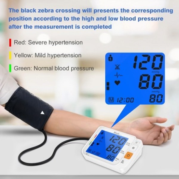 Misiki  Digital Blood Pressure Monitor, Large Cuff 0.7-1.3 Feet - Automatic Upper Arm Blood Pressure Cuff Sets Backlight LCD scr