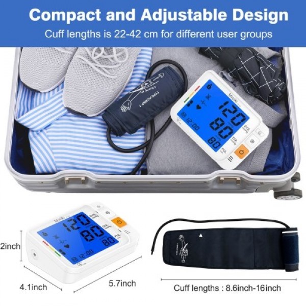 Misiki  Digital Blood Pressure Monitor, Large Cuff 0.7-1.3 Feet - Automatic Upper Arm Blood Pressure Cuff Sets Backlight LCD scr