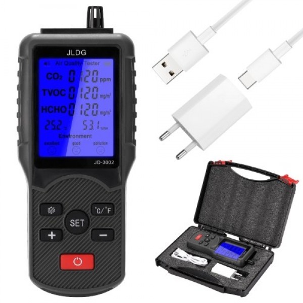 Multifunctional Air Quality Tester CO2 TVOC Meter Temperature Humidity Measuring Device