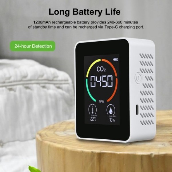 Air Quality Monitor Indoor Home CO2 Meter Carbon Dioxide Detector