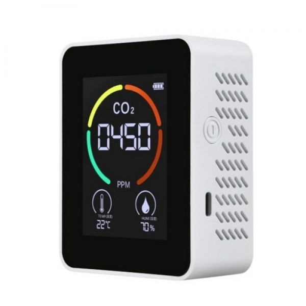 Air Quality Monitor CO₂ Detector Temperature Humidity Meter with LCD Display