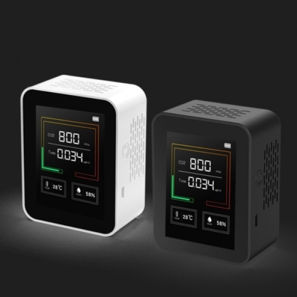 CO2 TVOC Temperature Humidity Air Quality Detector With battery