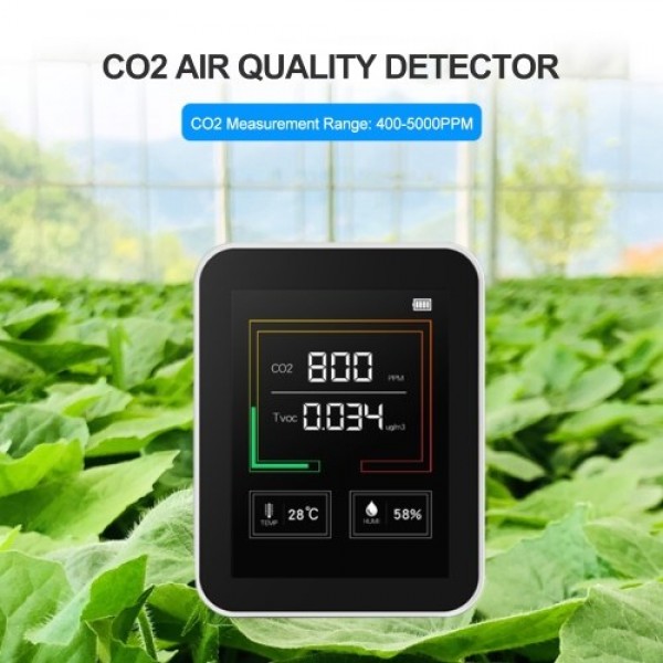 CO2 TVOC Temperature Humidity Air Quality Detector With battery