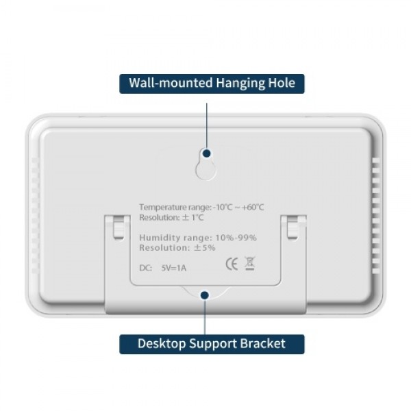 Electronic Digital Hygrometer Humidity Meters Gauge with Time Date LCD Display Clock