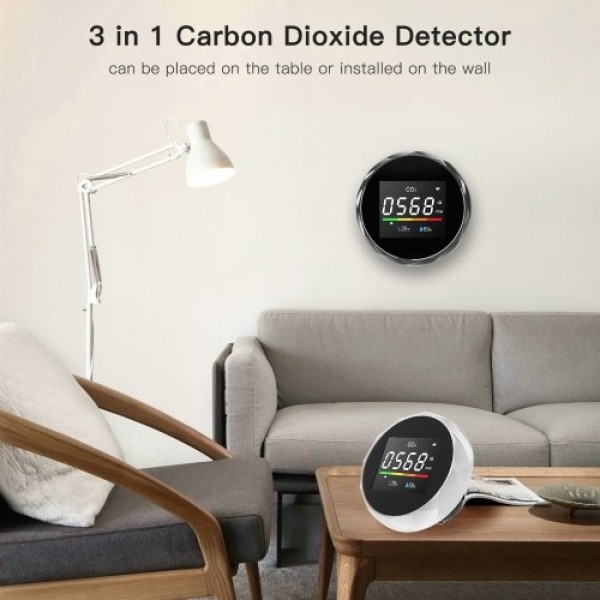 3 in 1 Carbon Dioxide Meter Temperature/Humidity Air Quality Monitor