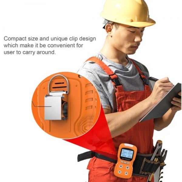 4-Gas Monitor Meter Tester Analyzer Portable Gas Detector CO Monitor Digital Toxic Gas Detector Rechargeable LCD Display Sound L