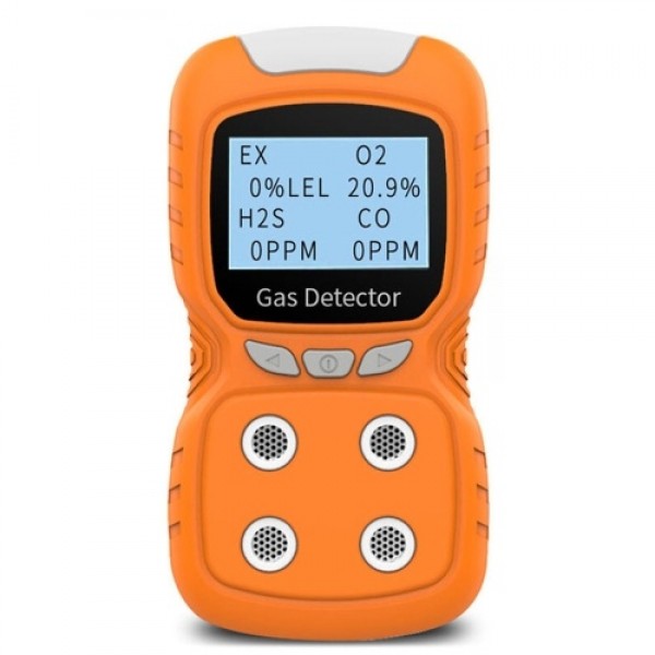 4-Gas Monitor Meter Tester Analyzer Portable Gas Detector CO Monitor Digital Toxic Gas Detector Rechargeable LCD Display Sound L