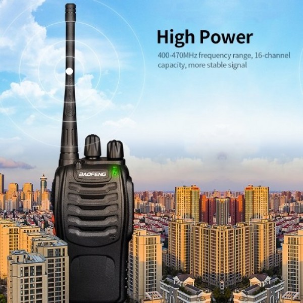 BAOFENG BF-888S UHF 400-470MHz FM Transceiver Two-way Radio Portable Handheld Walkie Talkie Long Distance 2PCS US Plug