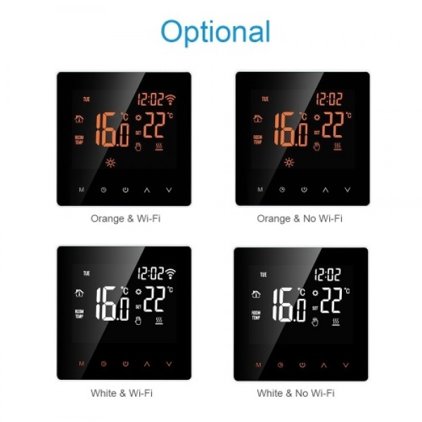 Smart Thermostat Water/Gas Boiler Digital Temperature Controller Touchscreen LCD Display Week Programmable Anti-freeze Function 