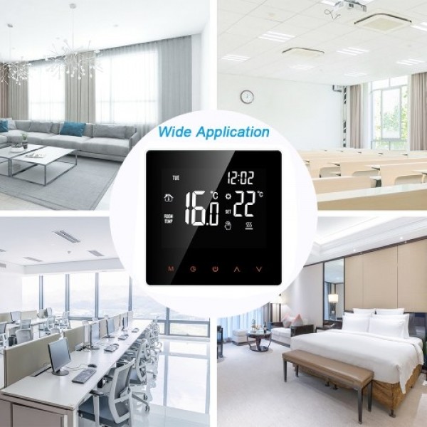 Smart Thermostat Water/Gas Boiler Digital Temperature Controller Touchscreen LCD Display Week Programmable Anti-freeze Function 