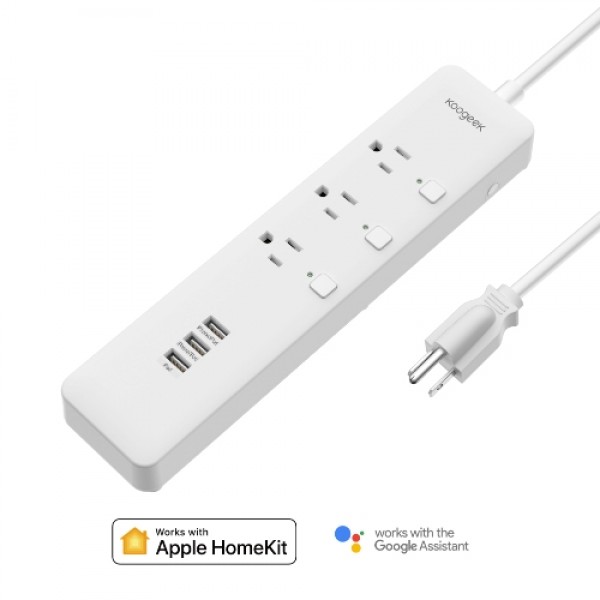 Koogeek Wi-Fi Enabled Smart Outlet Support Siri/Alexa/Google Assistant