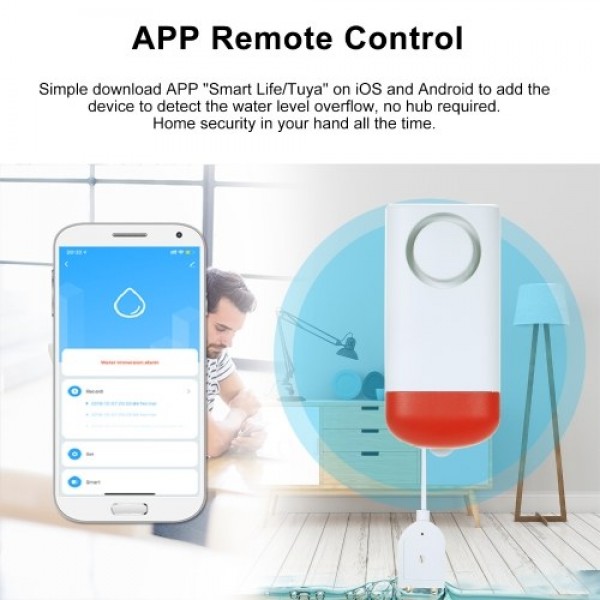 WiFi Smart Water Leakage Sensor Standalone Water Leaks Intrusion Detector Alert