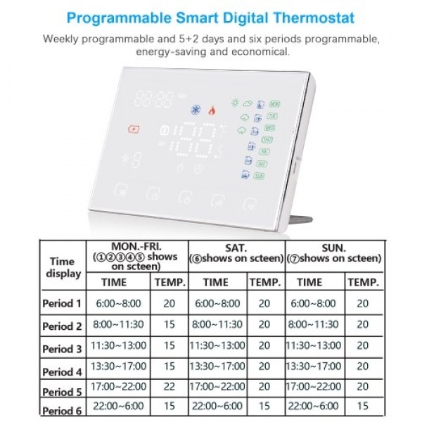 Programmable Smart Digital Thermostat Room Temperature Controller for Gas Boiler Heating