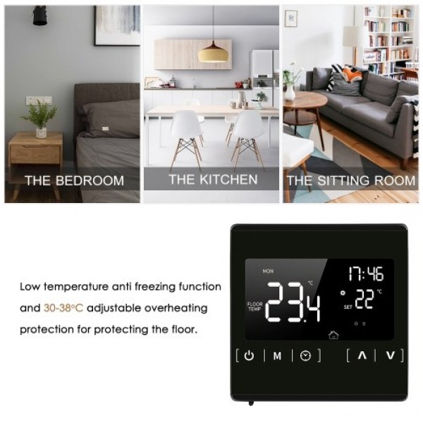 Smart LCD Touchscreen Thermostat for Home Programmable Electric Floor Heating System Water Heating Thermoregulator AC 85-250V Te