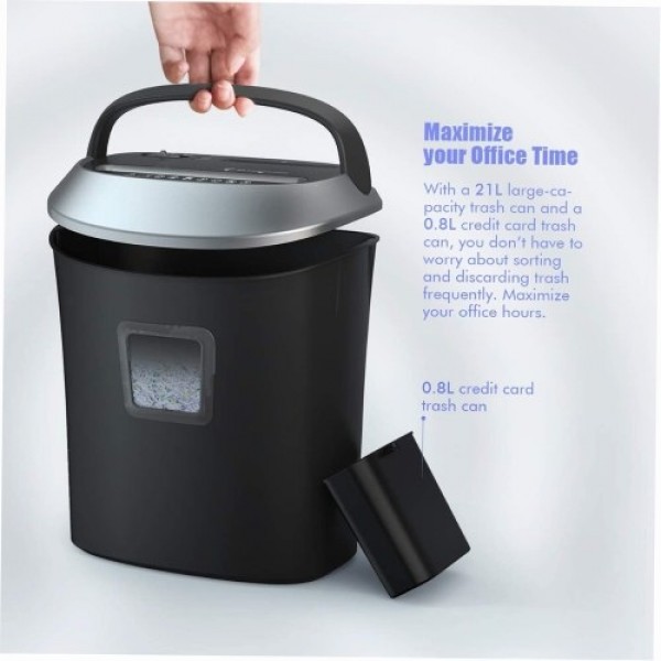 12 sheet paper shredder, credit card shredder for home, school, portable handle design with 22L bin