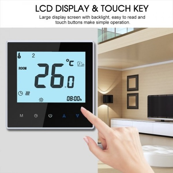 THP1000-UHPW Electric Heating Thermostat Smart WiFi Digital Temperature Controller Tuya/SmartLife APP Control Backlit LCD Displa