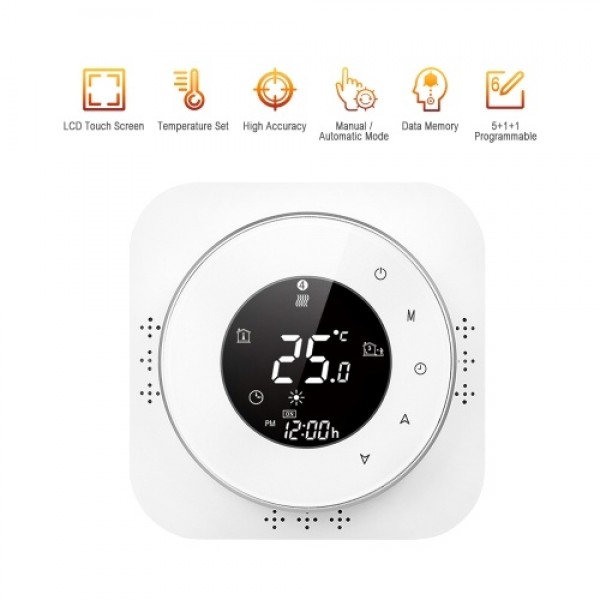 95-240V Programmable Thermostat 5+1+1 Six Periods Touchscreen LCD with Backlight Boiler Heating Thermoregulator Temperature Cont