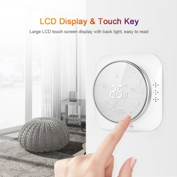 95-240V Programmable Thermostat 5+1+1 Six Periods Touchscreen LCD with Backlight Boiler Heating Thermoregulator Temperature Cont