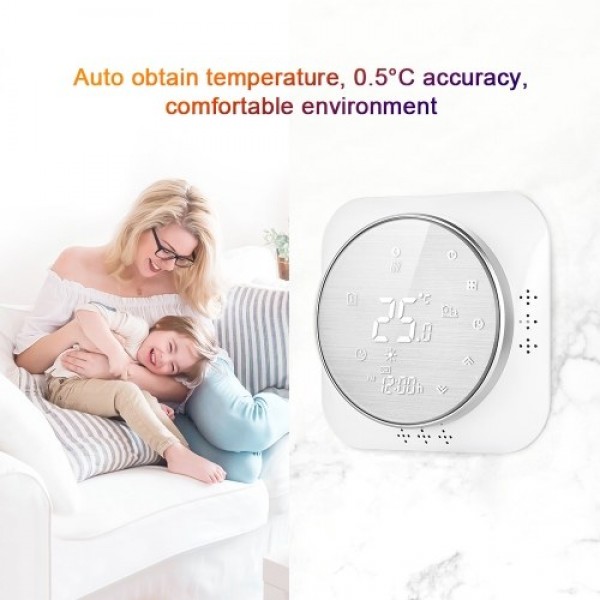 95-240V Programmable Thermostat 5+1+1 Six Periods Touchscreen LCD with Backlight Boiler Heating Thermoregulator Temperature Cont