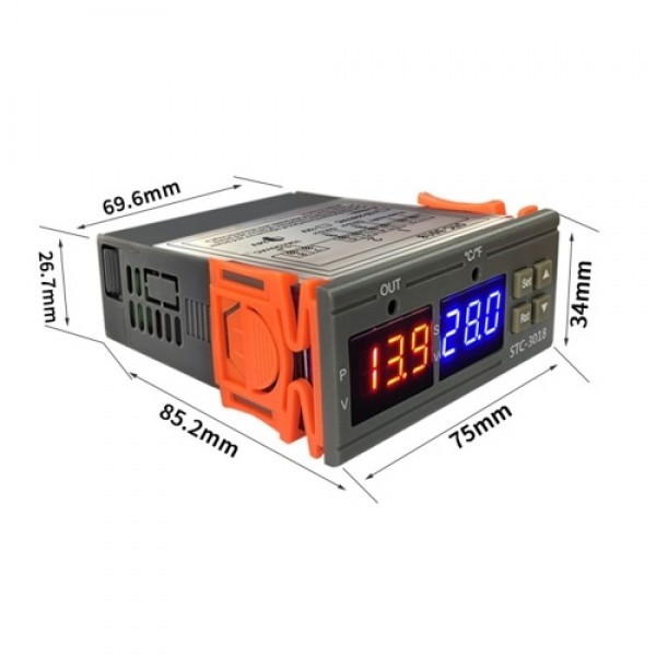 STC-3018 Temperature Controller, Digital LED Display Thermostat 12V