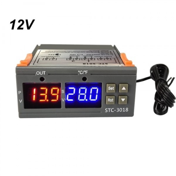 STC-3018 Temperature Controller, Digital LED Display Thermostat 12V