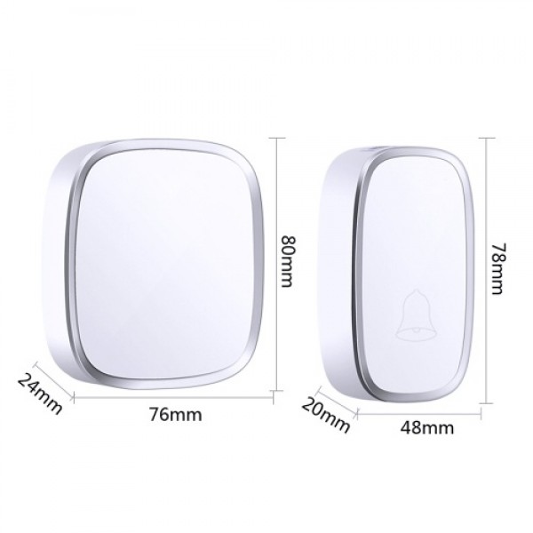 Smart Wireless Doorbell Home Waterproof Outdoor Doorbell with 36 Music/Volume Adjustment Security Door Bell 100-260V