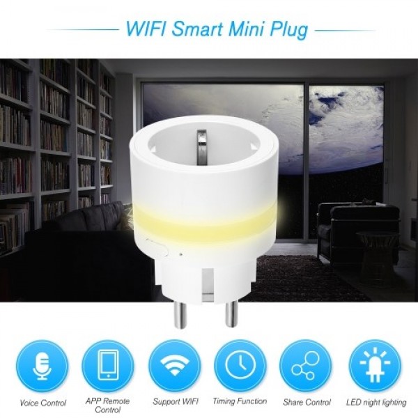 Smart WIFI Plug with LED Night Lighting Support WIFI Connection