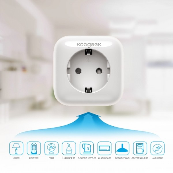 Koogeek Wi-Fi Enabled Smart Plug Compatible with Alexa Works with Apple HomeKit and the Google Assistant