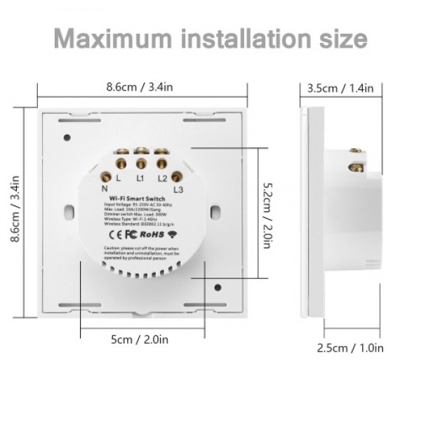 Wi-Fi Smart Switch Light Switch Push Button